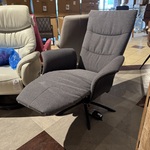 Relaxfauteuil, grijs stof, elektrisch verstelbaar